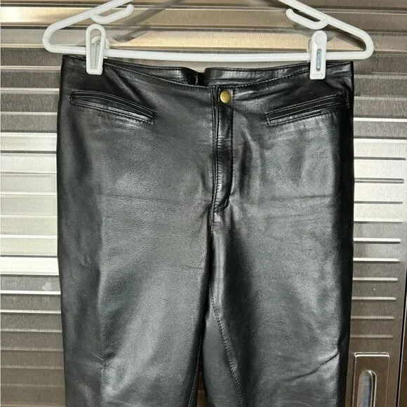 Maybe.com Argentina Black Genuine Leather Pants 6 - Picture 4 of 10
